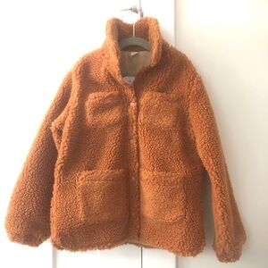 NWT Crewcuts Cozy Brown Sherpa Jacket